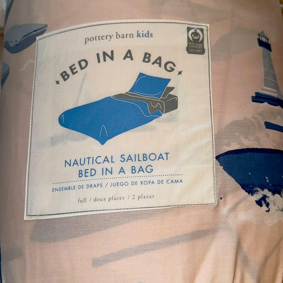 Pottery Barn kids full size light pink nautical bed in a bag VGUC-used only once - Picture 1 of 4
